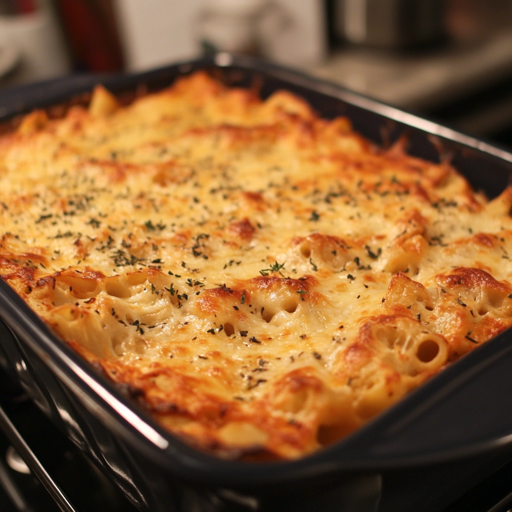 Baked Ziti Recipe with layers of tender pasta, rich marinara sauce, creamy ricotta, and melted mozzarella cheese baked to perfection.