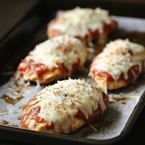 Easy Chicken Parmesan Recipe with crispy breaded chicken, melted mozzarella, and rich marinara sauce served over pasta.