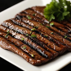 Grilled Marinated Flank Steak Recipe with tender, juicy steak slices infused with bold flavors and perfectly charred on the grill.