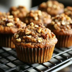 Morning Glory Muffins filled with carrots, apples, raisins, and nuts, perfect for a healthy snack or breakfast.