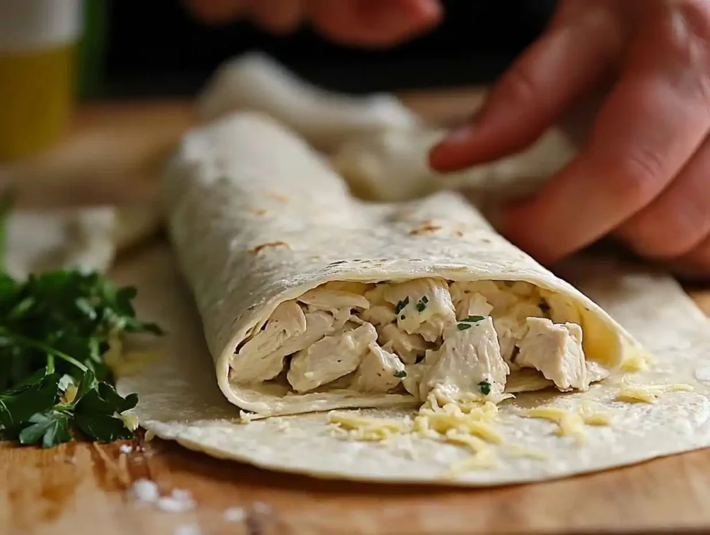 Cheesy Garlic Chicken Wraps (2)